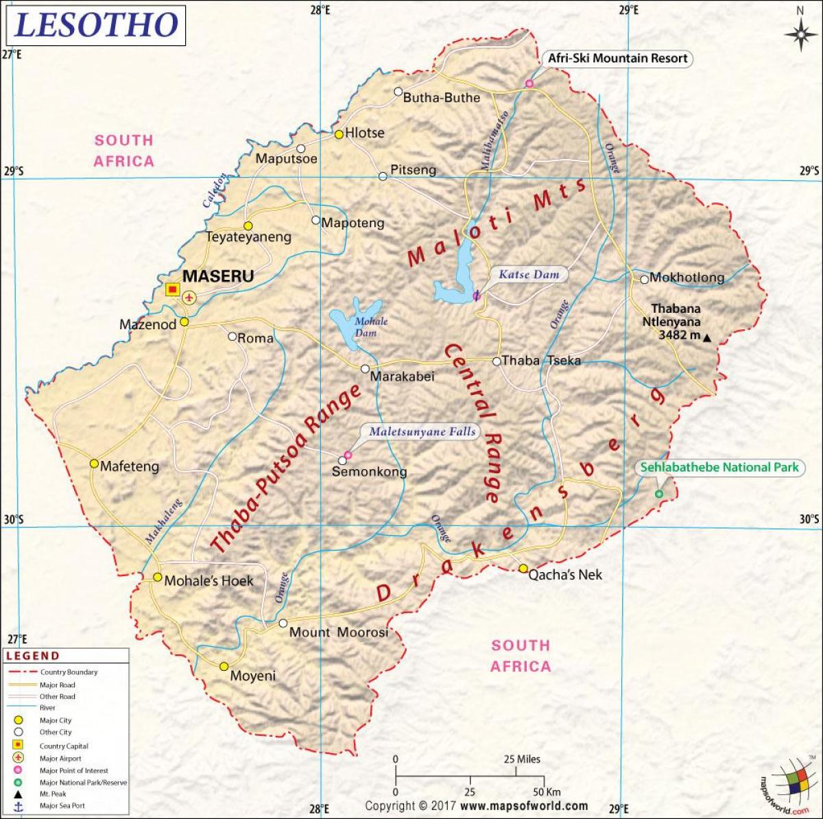 Lesotho karta bilder