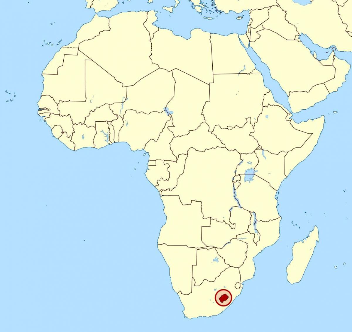 Lesotho i afrika karta