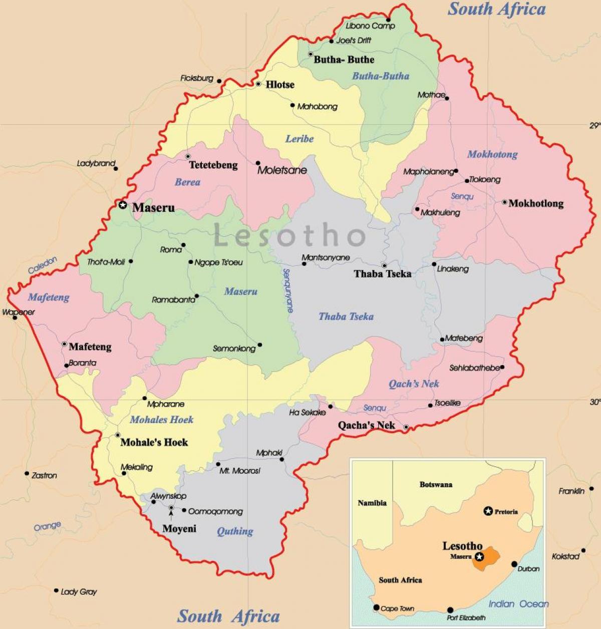 kartan i Lesotho
