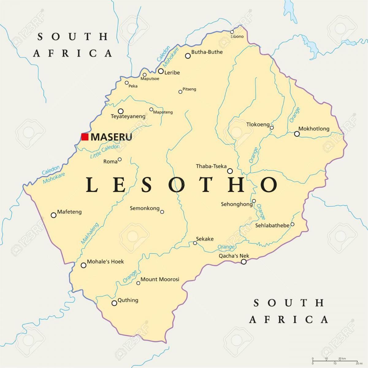 karta över maseru Lesotho